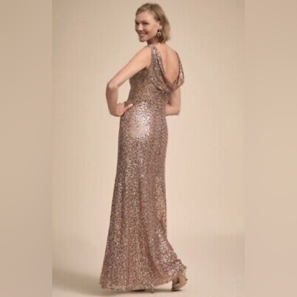 Cachet Blush/Bronze sequin gown size 8